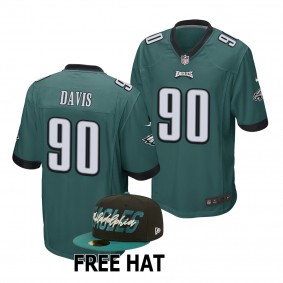 Jordan Davis Philadelphia Eagles 2022 NFL Draft Green Men Game Jersey Georgia Bulldogs