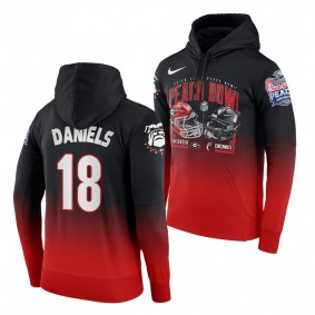 Georgia Bulldogs JT Daniels 2021 Peach Bowl Men's Gradient Hoodie - Red