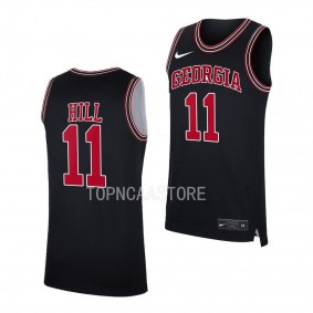 Georgia Bulldogs Justin Hill Throwback College Basketball uniform Black #11 Jersey 2022-23