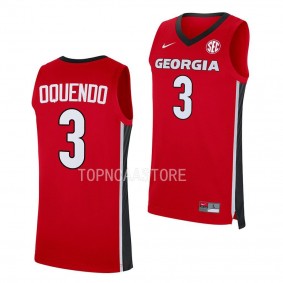 Georgia Bulldogs Kario Oquendo Red #3 Replica Jersey 2022-23 Away Basketball