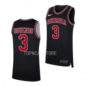 Georgia Bulldogs Kario Oquendo Throwback College Basketball uniform Black #3 Jersey 2022-23