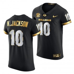 Georgia Bulldogs Kearis Jackson #10 Black Golden Edition Authentic Jersey 2020-21