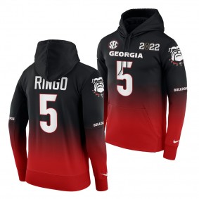 Kelee Ringo Georgia Bulldogs 2021 College Football National Champions Black Red Men Color Crash Hoodie