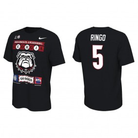 Kelee Ringo Georgia Bulldogs Black College Football Playoff 2022 Peach Bowl Illustrated T-Shirt