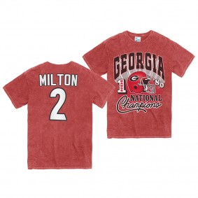 Georgia Bulldogs Kendall Milton T-Shirt 1980 National Champs Rocker Red Vintage Tubular Men's Tee