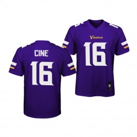 Lewis Cine #16 Minnesota Vikings 2022 NFL Draft Purple Youth Game Jersey Georgia Bulldogs