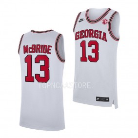 Mardrez McBride Georgia Bulldogs #13 White Home Basketball Jersey 2022-23 Replica