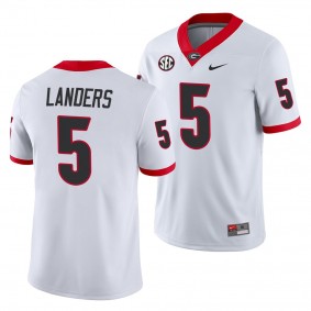 Georgia Bulldogs Matthew Landers #5 White Away Game Jersey - NCAA Football