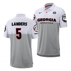 Men's Georgia Bulldogs Matthew Landers White Coaches Polo - NCAA Football