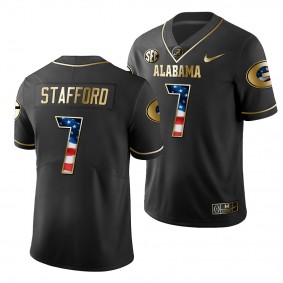 Georgia Bulldogs Matthew Stafford #7 Black 2019 Stars and Stripes History Player Jersey - NCAA Football