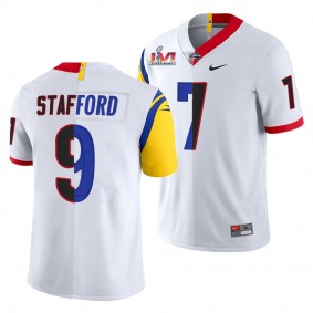 Matthew Stafford Super Bowl LVI Georgia Bulldogs X LA Rams #7 White Dual Teams Split Jersey