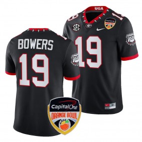 Georgia Bulldogs Brock Bowers 2023 Orange Bowl #19 Black College Football Playoff Jersey Men's