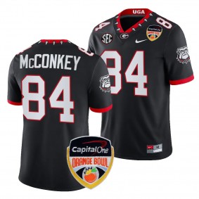 Georgia Bulldogs Ladd McConkey 2023 Orange Bowl #84 Black College Football Playoff Jersey Men's