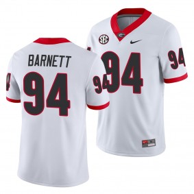 Georgia Bulldogs Michael Barnett #94 White Away Game Jersey - NCAA Football