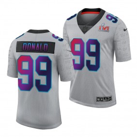 Aaron Donald Los Angeles Rams Super Bowl LVI Gray Georgia Bulldogs Alumni 99 Jersey Men