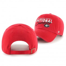 Georgia Bulldogs Red 2021 CFP National Champions 47 Clean Up Adjustable Hat