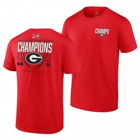 Georgia Bulldogs Red 2021 Orange Bowl Champions CFP Score T-Shirt Men