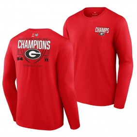 Georgia Bulldogs Red 2021 Orange Bowl Champions Long Sleeve T-Shirt Men