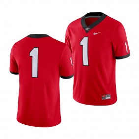 Georgia Bulldogs Red Game Football #1 Jersey - Men's