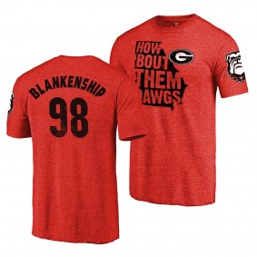 Georgia Bulldogs Rodrigo Blankenship #98 Men's Hometown Classic Tri-Blend T-Shirt - Red