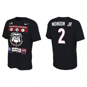 Smael Mondon Jr. Georgia Bulldogs Black College Football Playoff 2022 Peach Bowl Illustrated T-Shirt