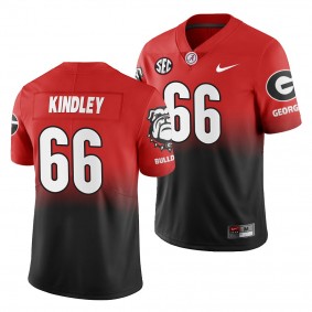 Georgia Bulldogs Solomon Kindley Gradient 2019 Color Crash Black Red #66 Jersey - Men's