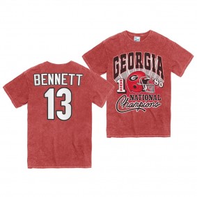 Georgia Bulldogs Stetson Bennett T-Shirt 1980 National Champs Rocker Red Vintage Tubular Men's Tee