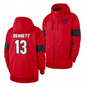 Georgia Bulldogs Stetson Bennett Red Sideline Performance Men's Full-Zip Hoodie - NCAA Football