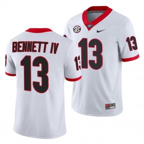 NCAA Football Georgia Bulldogs Stetson Bennett White Away Game Jersey