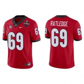 Tate Ratledge Georgia Bulldogs Nike College Football Playoff 2022 National Champions Game Jersey Red