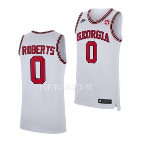 Terry Roberts Georgia Bulldogs #0 White Home Basketball Jersey 2022-23 Replica