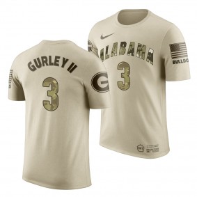 Georgia Bulldogs NCAA Football Todd Gurley II Oatmeal History Player OHT Military Appreciation T-Shirt - Men's