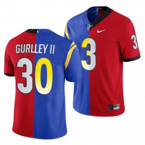 Todd Gurley II Dual Teams Split Georgia Bulldogs X LA Rams #3 Red Royal Jersey