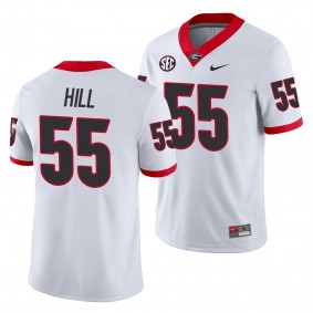 Georgia Bulldogs Trey Hill #55 White Away Game Jersey - NCAA Football