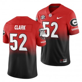 Georgia Bulldogs Tyler Clark Gradient 2019 Color Crash Black Red #52 Jersey - Men's