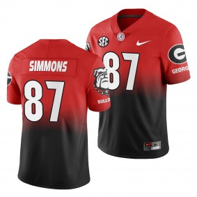 Georgia Bulldogs Tyler Simmons Gradient 2019 Color Crash Black Red #87 Jersey - Men's