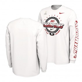 Georgia Bulldogs 2021 CFP National Champions White Expression Long Sleeve T-Shirt - Men