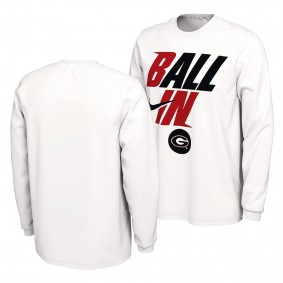 Georgia Bulldogs 2022 NCAA March Madness Long Sleeve T-Shirt White Men