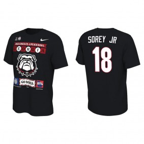 Xavian Sorey Jr. Georgia Bulldogs Black College Football Playoff 2022 Peach Bowl Illustrated T-Shirt