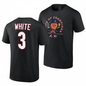 Georgia Bulldogs x Atlanta Braves Zamir White 2021 State of Champions 3 Black Peach T-Shirt